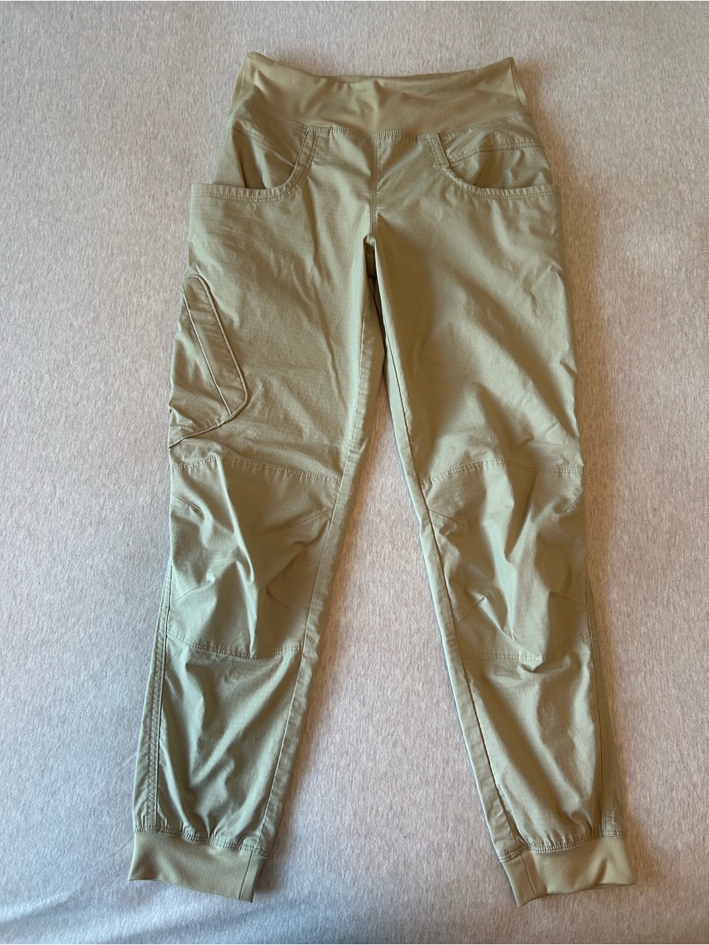 prAna Kanab Ripstop Hiking Jogger Pants Small Beige Organic Cotton Cargo